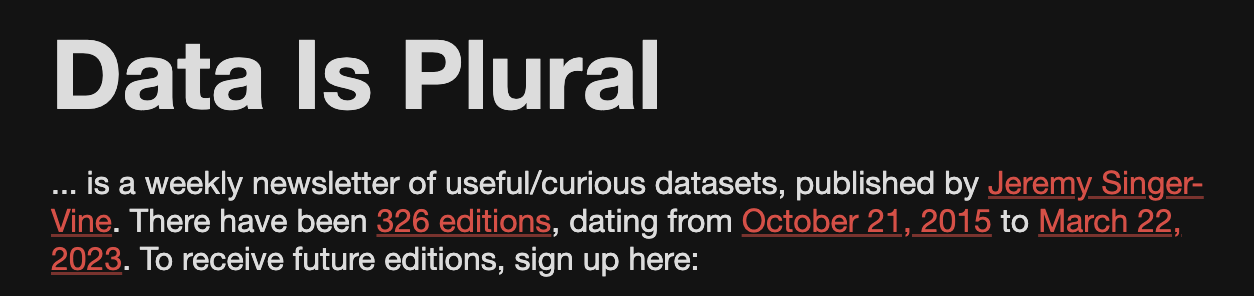 Data is plural homepage